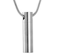 GGYTMQL Los Collares de urna para Cenizas Colgante de urna cilíndrica se Pueden tallarse para conmemorar Cenizas cremadas Joyas