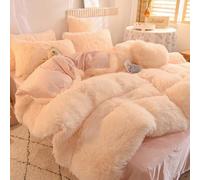 GGYTMQL Luxurious Plush Fleece Redding Juego con una Cubierta Reversible de Toque Suave, Juego de 4 Piezas de Invierno con sábanas, farsas, Cama, Colcha, Fundas de Almohadas y colchas