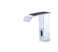 GGYTMQL Luxury Matte Black Sensor Baño de baño grifo fría y cubierta de cubierta caliente Mezcladora de fregadero corta y alta (color: oro corto)