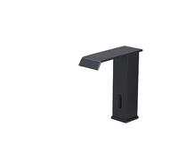 GGYTMQL Luxury Matte Black Sensor Baño de baño grifo fría y cubierta de cubierta caliente Mezcladora de fregadero corta y alta (color: oro corto)