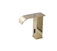 GGYTMQL Luxury Matte Black Sensor Baño de baño grifo fría y cubierta de cubierta caliente Mezcladora de fregadero corta y alta (color: oro corto)