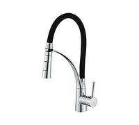 GGYTMQL Matte Black Kitchen Freucet Tire out Fregadero de Agua Taps de Agua Manejo único Toque 360 Grúas de rotación Montada 6077 (Oro)