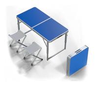 GGYTMQL Mesa de Campamento Plegable y Taburete de 3/5, Mesa de Comedor de Aluminio Liviana con Patas de Altura Ajustables Aires portátiles portátiles para Uso en Exteriores