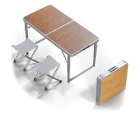 GGYTMQL Mesa de Campamento Plegable y Taburete de 3/5, Mesa de Comedor de Aluminio Liviana con Patas de Altura Ajustables Aires portátiles portátiles para Uso en Exteriores