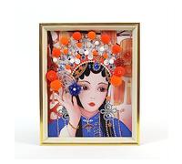 GGYTMQL Mesa de Escritorio decoración de DIY DIY Diamond Diamante Hecha a Mano China-Chic Peking Opera Huadan Drama Marco Material Bag Material Actividad de decoración autoinscitada Ornamento de