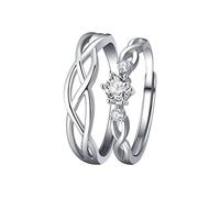 GGYTMQL Metal esterlina Abierta Abierta Anillo PAREZA del Anillo Metal SIMBRE Simple ABIERNO Anillo Men and Women Imitación de Diamantes Regalos para el Anillo de Diamantes para el Anillo de Amantes,