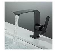 GGYTMQL Mezcla de grifo de oro de cepillo para el baño creativo de agua fría caliente duardilla grúa montada en un solo orificio de bañera de la batería del toque de la batería (nero)