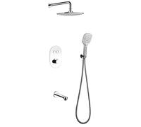 GGYTMQL Mezclador termostático oculto para baño, sistema de grifo de ducha, rectangular, ABS, juego de cabezal de ducha para baño