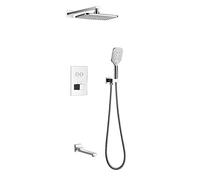 GGYTMQL Mezclador termostático oculto para baño, sistema de grifo de ducha, rectangular, ABS, juego de cabezal de ducha para baño
