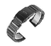 GGYTMQL Mira Correa, bandas de relojes de acero inoxidable 20/22/24 mm plateado/negro/dorado plegable correas de reloj+2 barras de resorte pulsera