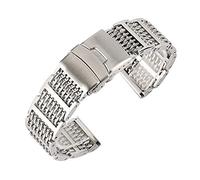 GGYTMQL Mira Correa, bandas de relojes de acero inoxidable 20/22/24 mm plateado/negro/dorado plegable correas de reloj+2 barras de resorte pulsera