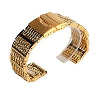 GGYTMQL Mira Correa, bandas de relojes de acero inoxidable 20/22/24 mm plateado/negro/dorado plegable correas de reloj+2 barras de resorte pulsera