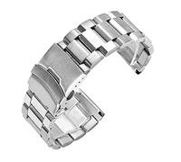GGYTMQL Mira Correa de acero inoxidable 18 mm 20 mm 22 mm de 24 mm de metal sólido Solid Metal Clapp Clapp Watch Accessory /23.0 mm/slver