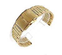 GGYTMQL Mira Correa para Hombres Metal de Acero Inoxidable de Metal 20 mm de 22 mm de 24 mm Reloj Accesorios de Pulsera/Oro rosa/20 mm