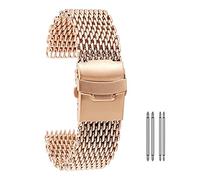 GGYTMQL Mira correas, 18 mm 20 mm 22 mm 24 mm Black/Blue/Blue/Rose Gold Acero inoxidable Muñeco Muñeca Banda Moda Moda Banda de reloj, Reemplazo de banda de reloj