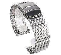GGYTMQL Mira correas de acero inoxidable Correa de la pulsera plateada Bracelada de la muñeca de la muñeca recta Correa de la banda de reloj de malla 18 mm, 20 mm, 22 mm, 24 mm