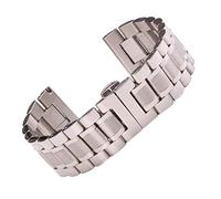 GGYTMQL Mira la correa de acero inoxidable Pulsera de la banda de relojes 18 mm - Bandas de reloj de metal para mujeres de 24 mm Correos Relojes de mariposa de la pulsera Pulsera de accesorios