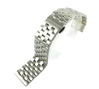 GGYTMQL Mira la correa de acero inoxidable sólido interfaz de acero plano Matretería para hombres y femenino Matte Matte Butterfly Buckle Britad Belt Binst 18 mm19mm20mm21mm22mm24mm26mm