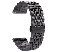 GGYTMQL Mira la correa de liberación rápida Correa de acero inoxidable para una pulsera de metal sólido desmontable de 22 mm de 22 mm de mariposa pulsera de metal sólido /22 mm/oro negro