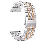 GGYTMQL Mira la correa de liberación rápida Correa de acero inoxidable para una pulsera de metal sólido desmontable de 22 mm de 22 mm de mariposa pulsera de metal sólido /22 mm/oro negro