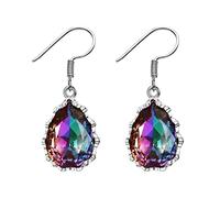 GGYTMQL Moda Colorida Classic Vintage Crystal Fine Lady'S Pendings Regalos Garfo de Oreja de Diamantes