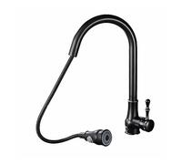 GGYTMQL Moderno Pull Spout Kitchen Faucet Deck Black Stream Sprayer Mezclador de cocina Mango de un solo mango de mango (Color: Cromo)