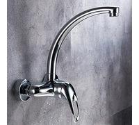 GGYTMQL Montaje de pared de grifo de cocina, grifos de fregadero de cocina latón giratoria giratoria de latón caliente y fría cromo-b (b)