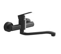 GGYTMQL Montaje de pared de grifo de cocina, lavabos de cocina latón negro caliente y frío double de doble orificio de pared grifos de cocina-20 cm (30 cm)