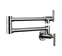GGYTMQL Monte de la Pared de la Pared de la Pared de la Pared de la Pared Mate Mate de latón sólido del Brazo de Doble articulación Columpio de la Cocina Plegable con Agujero (Oro Rosa)