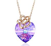 GGYTMQL Mujer Cadena de Oro Costilería 925 Sterling Decorada con Cristales del corazón Colgante de Colgantes Joyas de Flores