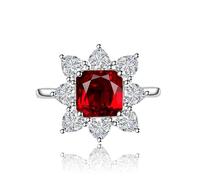 GGYTMQL Mujeres Diamond Sunflower Ring Cubic Zirconia Pink Crystal Ruby Topy Sapphire Party Band Regalo de cumpleaños para novia Declaración de la boda Conmisión de boda Anillo ajustable (amarillo)