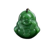 GGYTMQL Natural Green Jade Collar Colgante Cadena Tallada a Mano Elegante