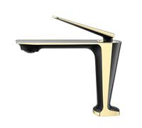 GGYTMQL Negro cuenca grifos baño lavabo mezclador grifo baño recipiente lavabo mezclador agua grifo caliente y fría mezclador oro rosa (oro rosa)