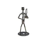 GGYTMQL Ornamento de jardín 13 cm Banda de música de Hierro Figurine Musician de Metal Modelo Iron Music Player Crafts Vintage Office Home Decor 5