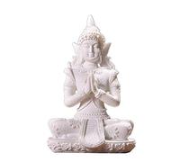 GGYTMQL Ornamento de jardín 16 Estatua de Estilo de Estilo Naturaleza de Arenisca Buda Buda Fengshui Figurina Meditación en Miniatura Decoración del hogar 3