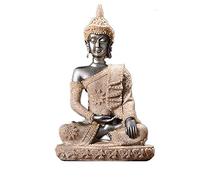GGYTMQL Ornamento de jardín 16 Estatua de Estilo de Estilo Naturaleza de Arenisca Buda Buda Fengshui Figurina Meditación en Miniatura Decoración del hogar 3