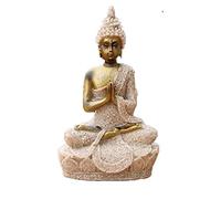 GGYTMQL Ornamento de jardín 16 Estatua de Estilo de Estilo Naturaleza de Arenisca Buda Buda Fengshui Figurina Meditación en Miniatura Decoración del hogar 3