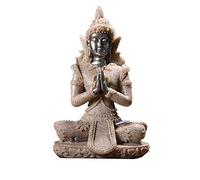 GGYTMQL Ornamento de jardín 16 Estatua de Estilo de Estilo Naturaleza de Arenisca Buda Buda Fengshui Figurina Meditación en Miniatura Decoración del hogar 3