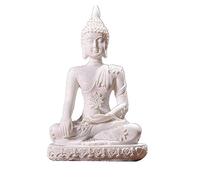 GGYTMQL Ornamento de jardín 16 Estatua de Estilo de Estilo Naturaleza de Arenisca Buda Buda Fengshui Figurina Meditación en Miniatura Decoración del hogar 3