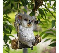 GGYTMQL Ornamentos Colgantes de árbol de jardín, Swing Koala Oso Resina Escultura al Aire Libre
