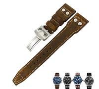 GGYTMQL Para IWC Pilot Mark Portugieser Portofino Watch Bands 20 mm 21 mm 22 mm Correa de cuero Banda de reloj marrón negro para hombres Pulseras