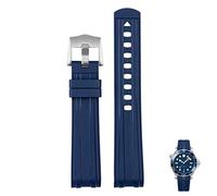 GGYTMQL Para Omega Seamaster 300 Universo 007 Curvado Fluorous Rubber Silicone Watch Banda de 20 mm 21 mm 22 mm Reloj de correa suave reemplazo