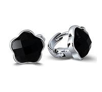 GGYTMQL Pendientes de Damas, Pendiendo Pendientes Retro Tailandia Agata Negra PEENTOS Star Star Plums Blossom Femenina Pendientes
