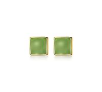 GGYTMQL Pendientes de Damas Pendientes Cuadrados Verdes Simples Pendientes Cuadrados de Damas Partes de Banquete Elegantes Joyas Pendientes de Alta Gama