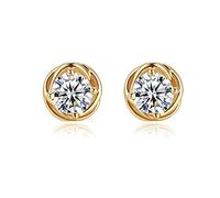 GGYTMQL Pendientes de Damas Pendientes de Tachuelas Temperamento de Plata esterlina Compacto y Simple Pendientes de Aguja de Plata de circonía cúbica de Plata de Plata