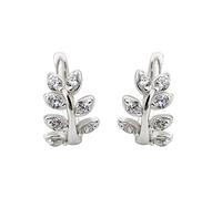 GGYTMQL Pendientes de Semental de Corona de Rama de Oliva Pavé Pavé Cristal Oítica Bóne Clip Joyería de Boda
