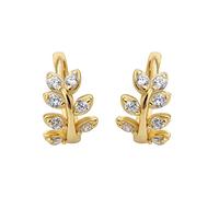 GGYTMQL Pendientes de Semental de Corona de Rama de Oliva Pavé Pavé Cristal Oítica Bóne Clip Joyería de Boda