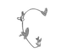 GGYTMQL Pendientes de Tachuelas, Pendientes en Forma de corazón, Clips de Orejas, aretes de Estrellas de circón no Perforados, Pendientes de Diamantes de imitación, aretes envueltos en el Manguito,
