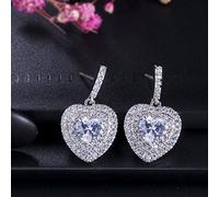 GGYTMQL Pendientes de Zirconia cúbica Micro pavimentada Pendientes de caída 925 Joyas