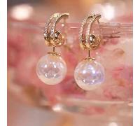GGYTMQL Pendientes geométricos de Perlas Brillantes Joyería de Boda Regalo de cumpleaños